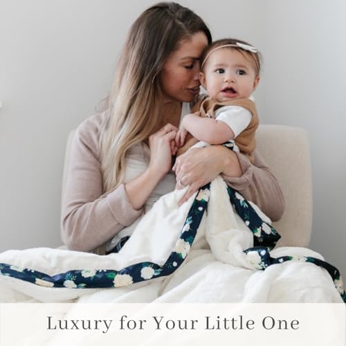 Image of SARANONI Receiving Blankets for Babies | Ultra-Soft Lush and Boutique Quality Baby Blanket | Satin Border Rose Blossom - 40 inchx30 inch