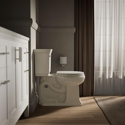 Image of KOHLER K-4775-96 Brevia Round Toilet Seat with Quick-Release Hinges And Quick-Attach Hardware For Easy Clean, Biscuit