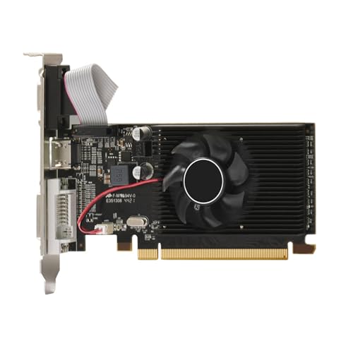 Tarjeta gráfica DDR3 de perfil bajo de 64 bits con ventilador de refrigeración PCIE 16 x para ordenador de oficina Home Low Profile VGA