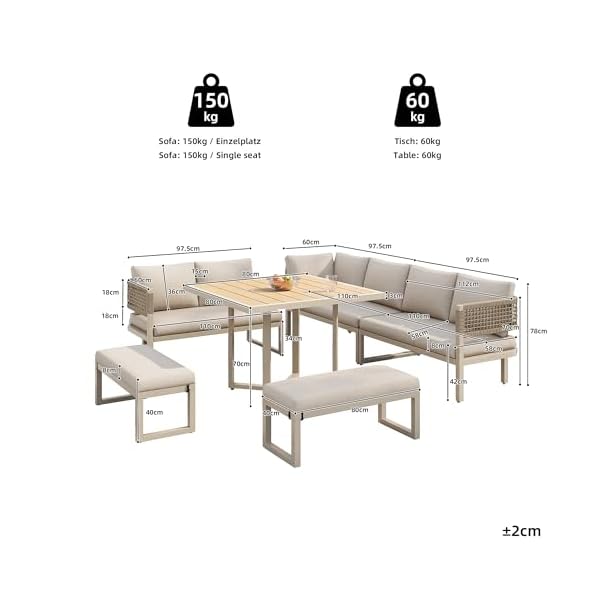 Garten Lounge Dining Set für 8-10 Personen