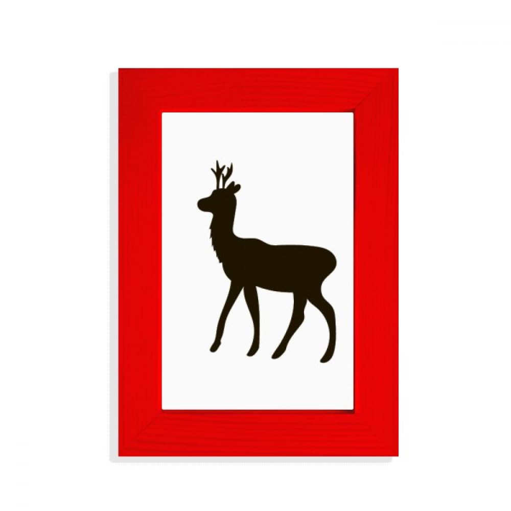 Cadre photo rouge avec chevreuil noir pour salon style chalet moderne