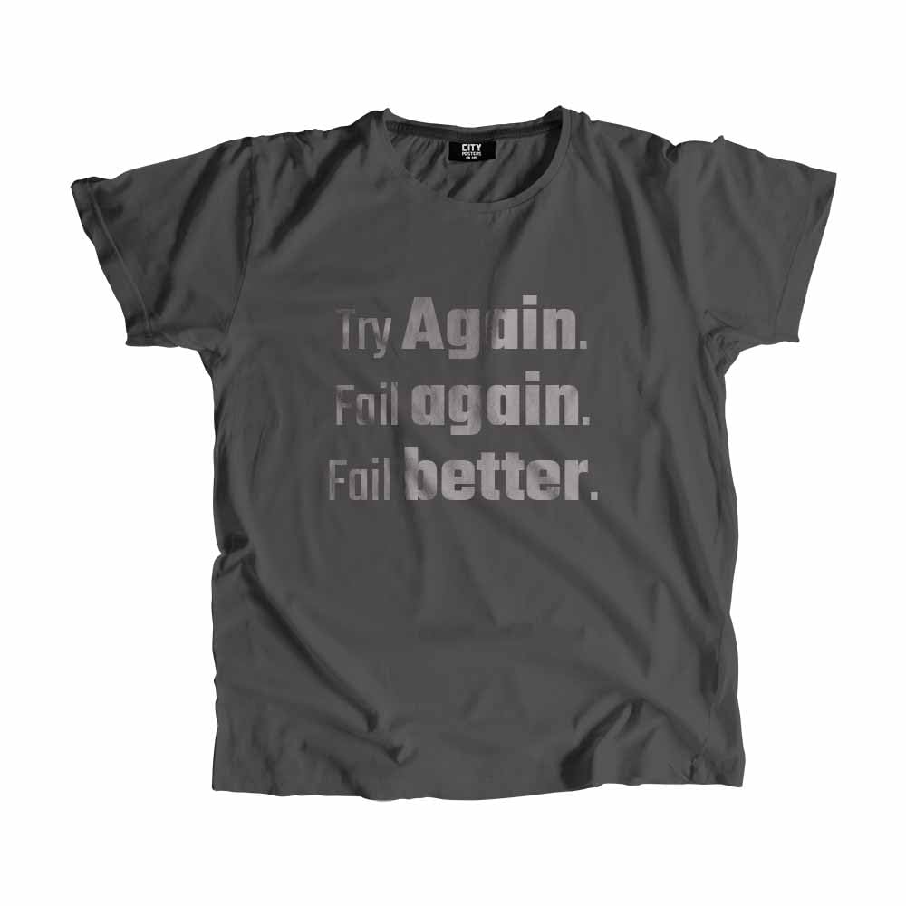 T-shirt Fail Better charcoal grey avec impression texte résistante - 3