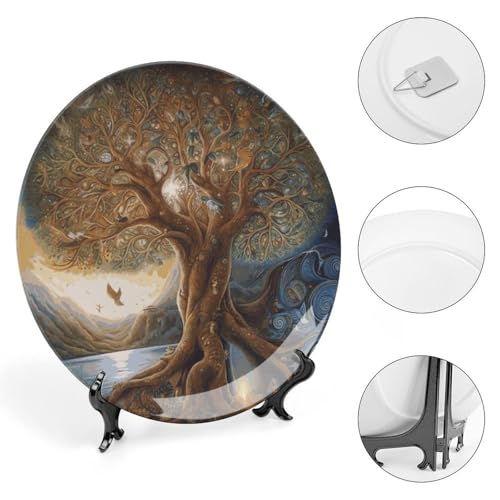 Plato decorativo de porcelana Bone China de 6 pulgadas miniatura 4