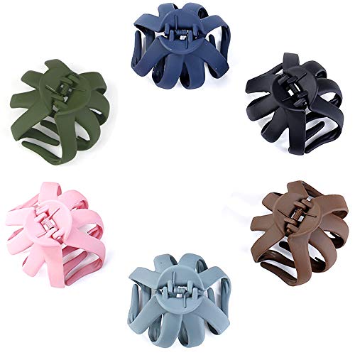 Big Claw Hair Clips for Thick Hair, Matte Octopus Clips Large Hair Claw Clips for Women and Girls, Hair Jaw Clips Strong Hold Jumbo Hair Clip for All Hair Types, 6 Packs (Color C)
