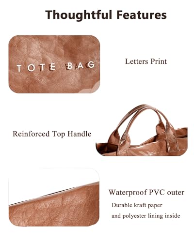 Image of PVC Tote Bag for Women Waterproof Plastic Jelly Tote Letter Print Hobo Handbag for Travel, Gift
