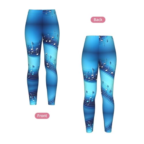 Leggings de compresión suaves de alta elasticidad con notas musicales 4