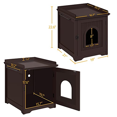 Yaheetech Cat Litter Box Enclosure, Cat Litter Box Furniture Hidden Cat Washroom, Indoor Crate Decorative Cat House Pet… - Image 2