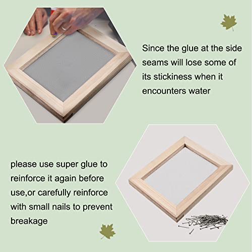 SUPERFINDINGS 3 Stück 17.8x14.8cm Papierschöpfrahmen Holzpapierherstellung Formrahmen Alte chinesische Papierherstellungsmethode für DIY Papierhandwerk Kinder Teenager Lehren Papierherstellung