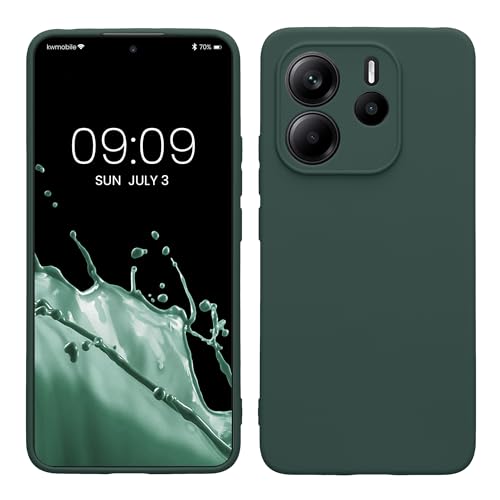 kwmobile Carcasa Compatible con Xiaomi Redmi Note 14 4G (No para 5G) Funda   con Bordes elevados   Apto Carga inalámbrica   Verde Musgo Mate