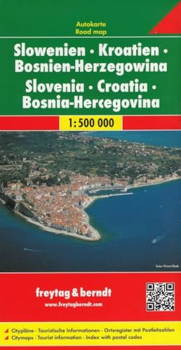 Slovenia Crozia Bosnia Erzegovina 1:500.000: Wegenkaart 1:500 000 (Auto karte)