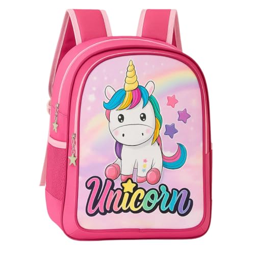 Mochila Escolar Feminina Infantil Unicornio- Cabe Cadernos e livros Grandes