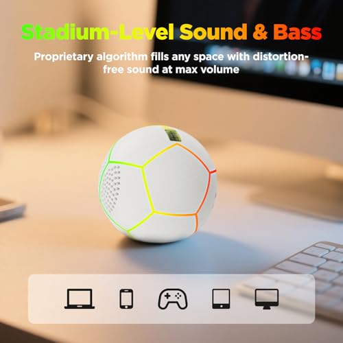 JISPOORT Mini Glow in the Dark LED Soccer Ball with Bluetooth Speaker — view 2