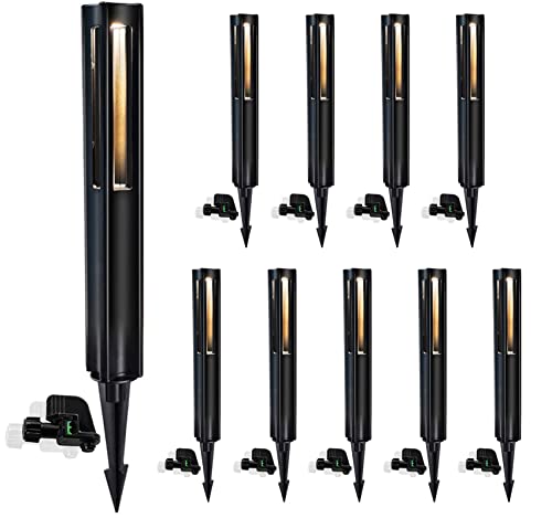 Wohenhao 10-Pack Low Voltage Landscape Pathway Lights With Wire Connectors, 3W 12V Ac/Dc Led Path Lighting For Courtyard/Lawn/Driveway, Ip65 Waterproof Die-Cast Aluminum Construction, 3000K Warm White #TOP17