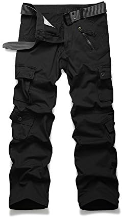 OCHENTA Men's Cotton Military Cargo Pants, 8 Pockets Casual Work Combat Trousers