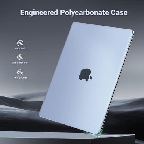 Image of MOSISO Compatible with MacBook Air 13 inch Case M5 2026 M4 M3 M2 2025-2022 A3449 A3240 A3113 A2681, 4 in 1 Kit Matte Hard Shell for MacBook Air 13.6 Case, Anti-Fingerprints&Ultra-Thin, Pastel Blue