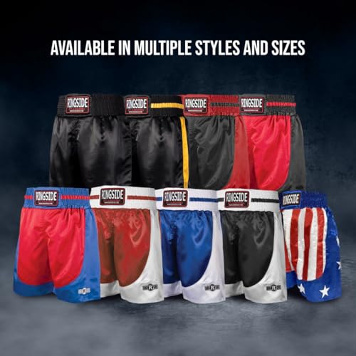 Ringside Pro-Style Boxing Trunks, Satin Shorts for Men and Women, Ideal for Boxing, MMA, Muay Thai