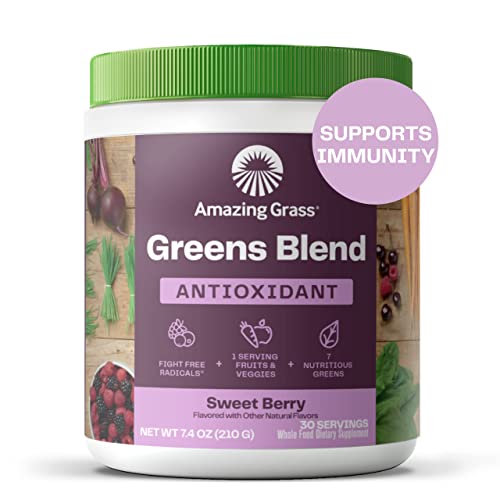 Amazing-Grass-Greens-Blend-Antioxidant-Super-Greens-Powder-Smoothie-Mix-with-Organic-Spirulina-Beet-Root-Powder-Elderberry-Bilberry-Prebioitics-Probiotics-Sweet-Berry-30-Servings