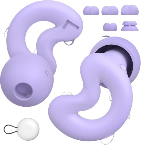 Bouchons d'oreilles sommeil 40 dB, silicone doux, violet, réutilisable