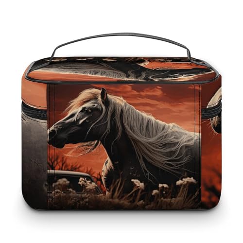 Foldable Travel Luggage Bag for Men And Women, Dry And Wet Separation Portable Travel Luggage Bag, Romantic Mustang Printed Waterproof Sports Luggage Bag, Fitness Bag3