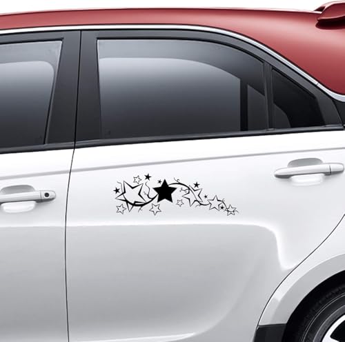 Image of Black Bright Star Car Window Sticker Non-Fade Easy to Remove Use Car Stickers Truck Motorcycle Body Decal Reflective Decor