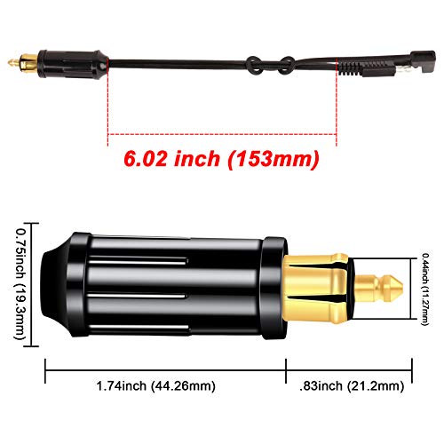 Image of BMW Cigarette Lighter Splitter Adapter - SAE Connector to DIN Plug for Car Power Charger Port