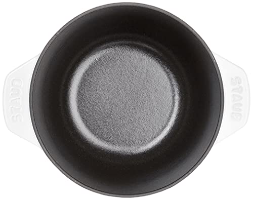 Staub Cast Iron 1.5-Qt Petite French Oven - Matte White, Made In France #TOP2