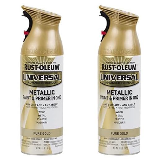 Rust-Oleum Pure Gold 245221 Universal All Surface Spray Paint, 11 oz, Metallic, 11 Ounce (Pack of 2)