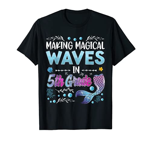 5th Grade Cute Mermaid girls 1st day of back to school T-Shirt