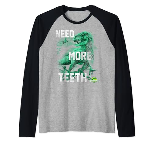 Jurassic World T-Rex Need More Teeth Raglan haut de baseball imprimé