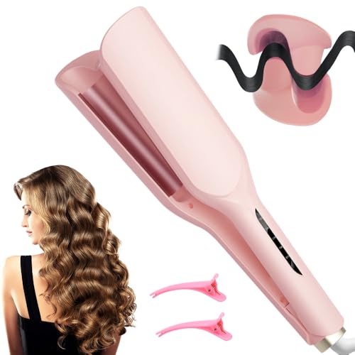 HIULLEN Plancha ondulada para cabello, Planchas Rizadoras 32 mm, Rizador de Pelo grandes, rizador de onda francesa, calentamiento rápido de 15 s con 5 temperaturas ajustables HIULLEN Plancha ondulada para cabello, Planchas Rizadoras 32 mm, Rizador de Pelo grandes, rizador de onda francesa, calentamiento rápido de 15 s con 5 temperaturas ajustables