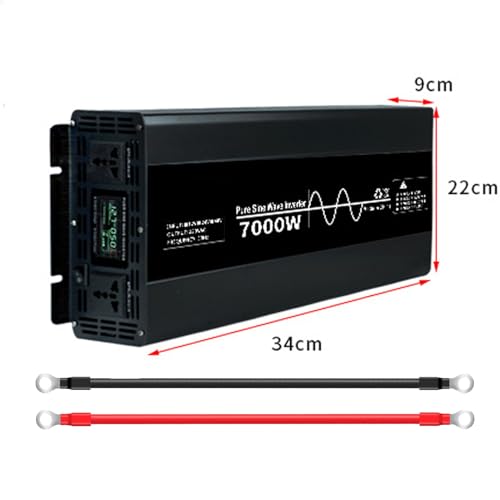 Inverter a onda sinusoidale pura da 7000 W-10000 W, 12 V/24 V/48 V a 110 V/220 V CA for camper, barche e pannelli solari domestici con display LCD.(10000w 24vto220v)