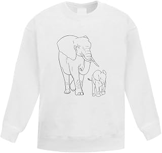 Azeeda 'Elephant & Calf' Kid's Sweatshirt/Jumper (9-11 Years) (KW00041860)