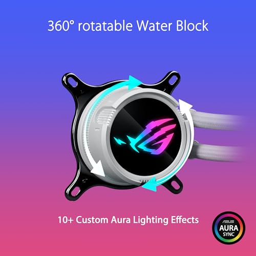 Image of ASUS ROG Strix LC III 360 ARGB LCD White Edition All-in-one CPU Liquid Cooler - Intel LGA 1700, 1200, 115X - AMD Socket AM4, AM5 - with 2.1 inch IPS LCD, Asetek's New Gen7 v2 Pump