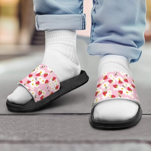 Slides for Kids, Toddler Slippers Shower Bathroom Non-Slip Open Toe Super Soft Comfy Boys Girls Home House Slide Sandals3