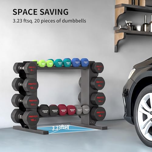 PROIRON Compact Dumbbell Rack Stand Only, Stable Dumbbell Storage Rack with Extra Long Steel Pipe Base ,Weight Rack for Dumbbells Strength Training Dumbbell Racks，Weight Rack for Home Gym Storage,Max.Weight 450 lbs. - Thumbnail 2