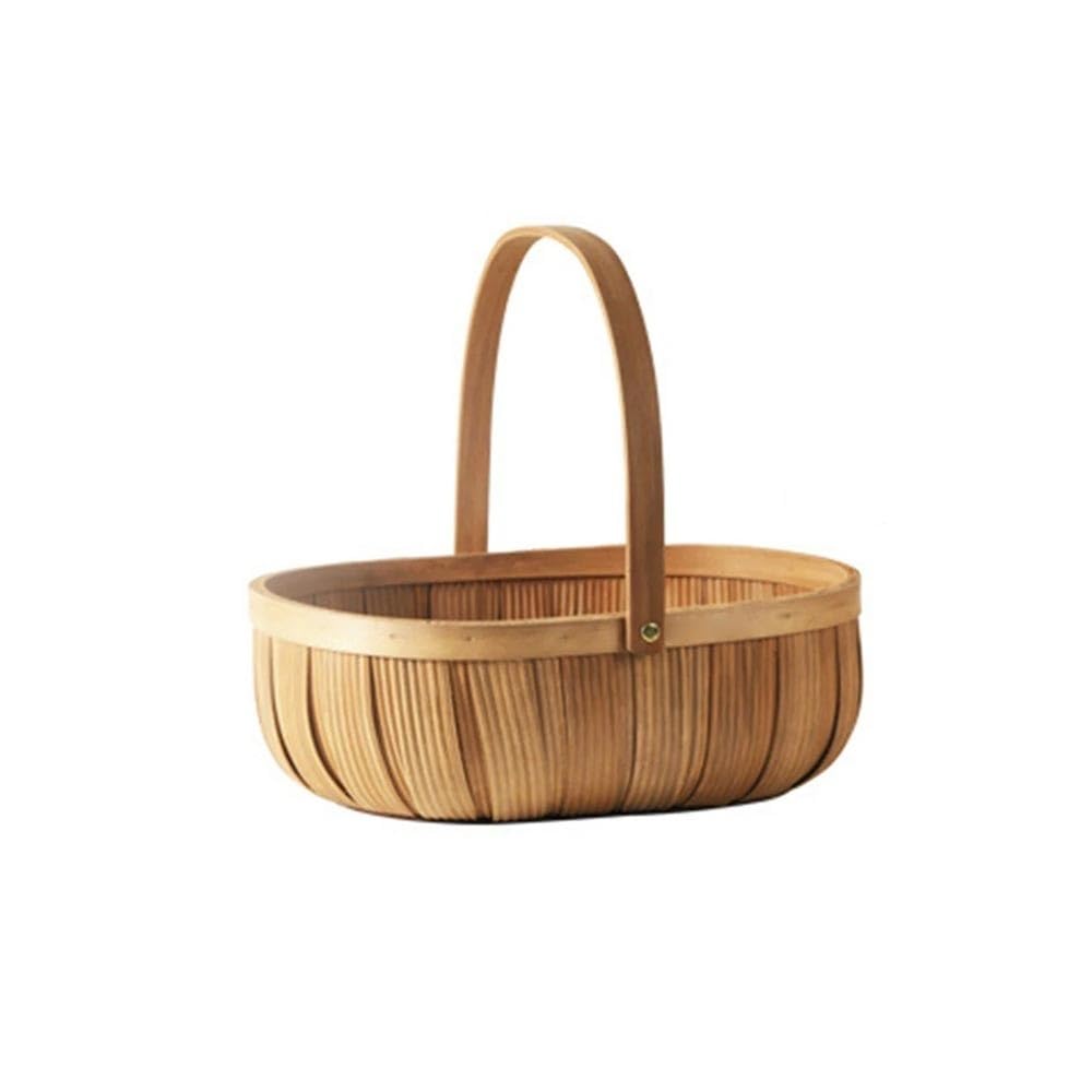 Zhaoj24-05 Fruit Racks Picnic Basket with Handle Easter Farmhouse Decor Vegetable Snack(Large)