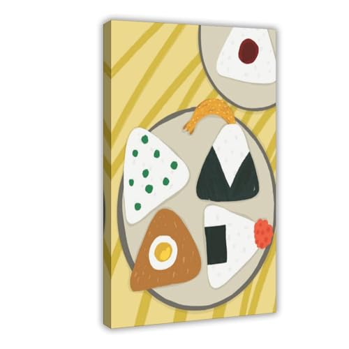 Impression sur toile de style japonais de boules de riz 50x75 cm pour décoration murale