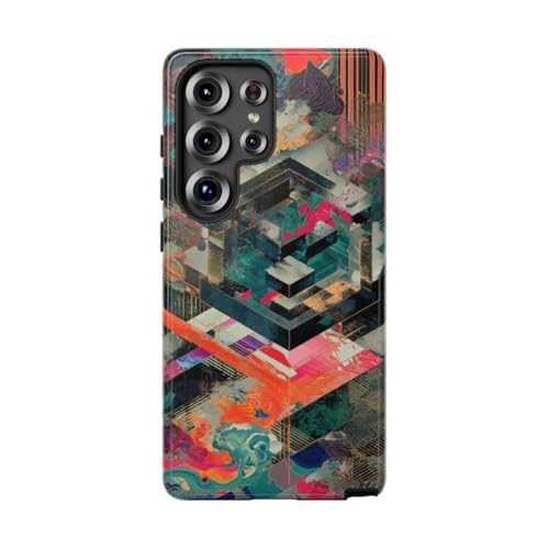Coque Samsung S25 Ultra multicolore - Étui rigide brillant pour design géométrique