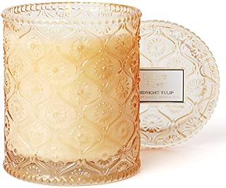 La Jolíe Muse Candle Gifts for Women, Natural Soy Wax Midnight Tulip Scented Candle Gift Set, 8.1Oz/230g Large Candle, 55 Hours Long Burning, Glass Jar Candles for Wedding Birthday