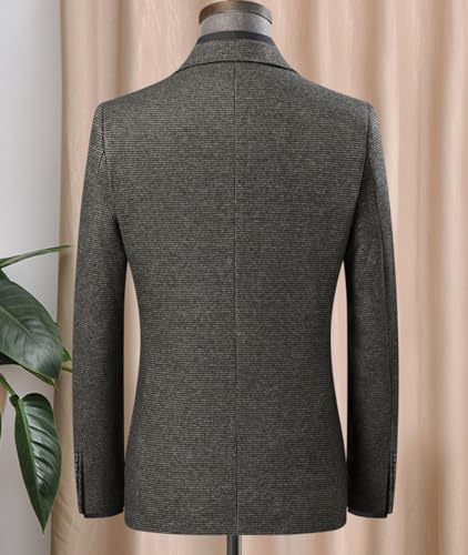ORBITRAY Men's Houndstooth Graduation Blazer Checkered Sport Coat Business Cocktail Party Wedding Jacket4