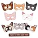 SIFAN 12 Pcs Cat Masks Facial Decoration Cat Theme Cat Birthday Party Supplies for Girls Cat Party Decorations Kids' Dress Up & Pretend Play Supplies Photo Prop Accessories