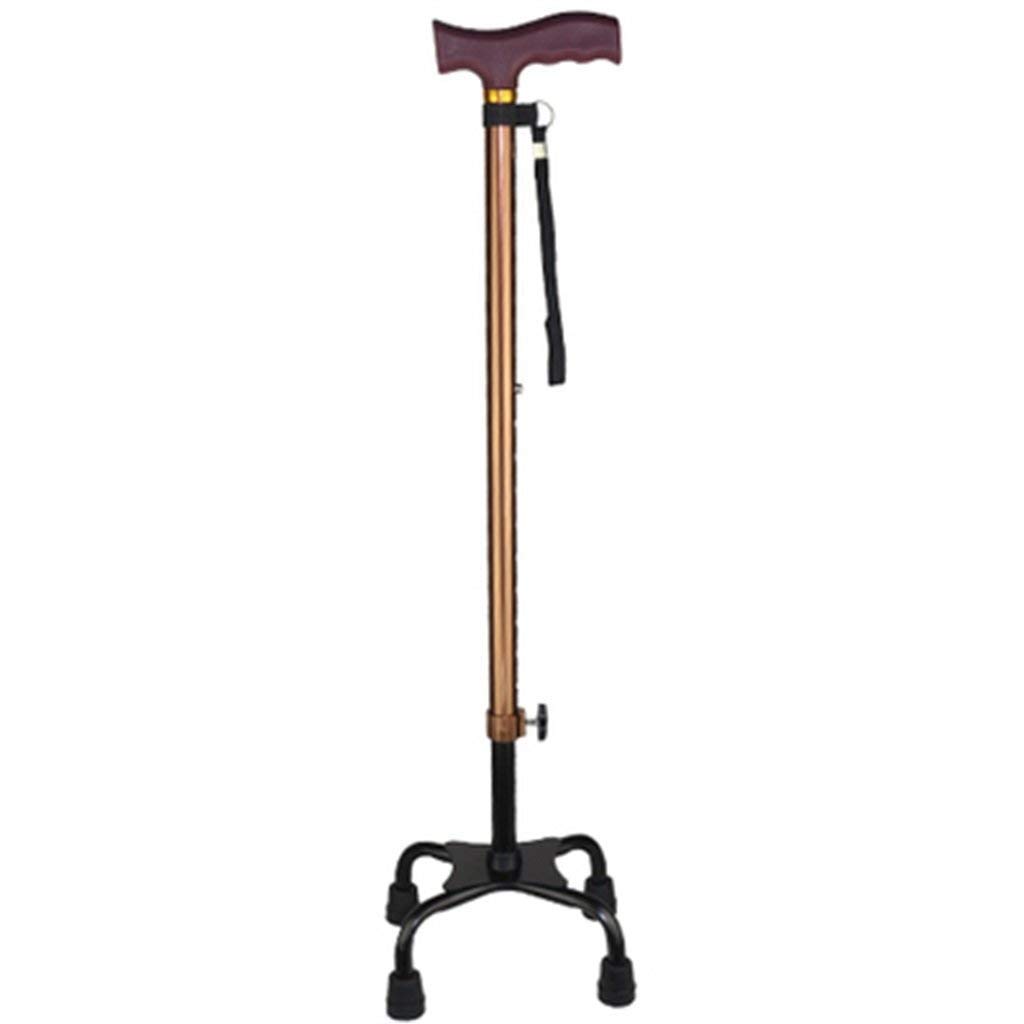 Soporte para bastón para Caminar Muleta para Ancianos Ancianos Telestable Antideslizante Ligero Altura Ajustable con 4 pies Bastones Marrones para Hombres o Mujeres, muletas