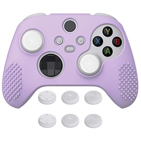 eXtremeRate PlayVital Funda de Silicona para Xbox Series X S (3D Tachonado-Malva) Cover