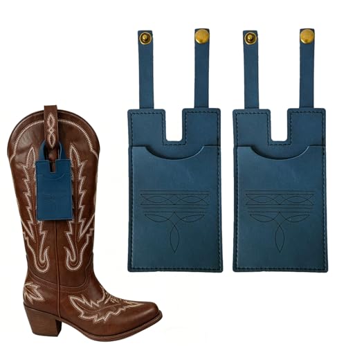 Portefeuille Western au genou NOWNIN en cuir bleu durable avec porte-cartes élégant