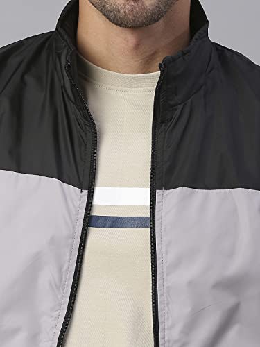 Image of Dennis Lingo Polyester Regular Fit Full Sleeves Men's Color Block Shell Jacket with 2 Pockets - Lightweight Casual Winterwear for Men