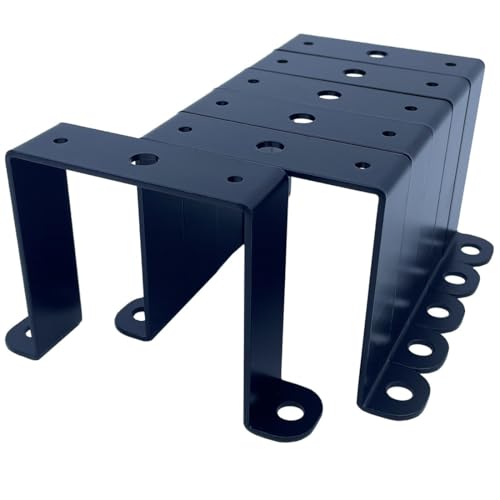 Image of 6 PCS 3x3 inch Square Pipe Tube Strap Clamps,3 inch metal u shaped bracket, steel u clamp bracket for mounting,Powder Coated Black