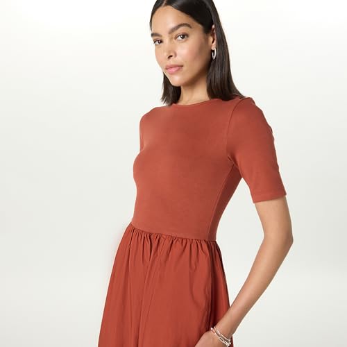 The Drop Women's Barrett Short Sleeve Mixed Media Dress3