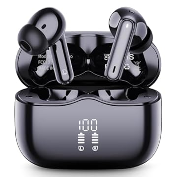 Cuffie Bluetooth 5.4 In Ear, Auricolari Bluetooth HiFi Stereo con 4 Microfoni ENC Cancellazione Rumore, 40 Ore Cuffie Wireless LED Display, IP7 Impermeabili Cuffiette Sport, Cuffie Senza Fili USB-C