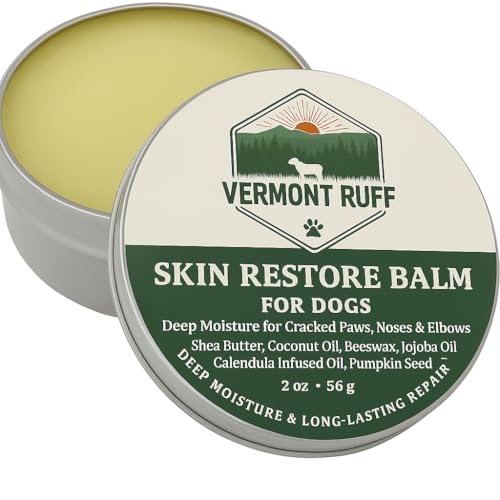 Image of Vermont Ruff Dog Nose Balm for Dry Nose, All-Natural Dog Paw Pad Balm, Paw Balm Dogs Lick Safe, Snout Soother for Dogs, Paw Soother for Dogs, Made in Vermont - 2oz