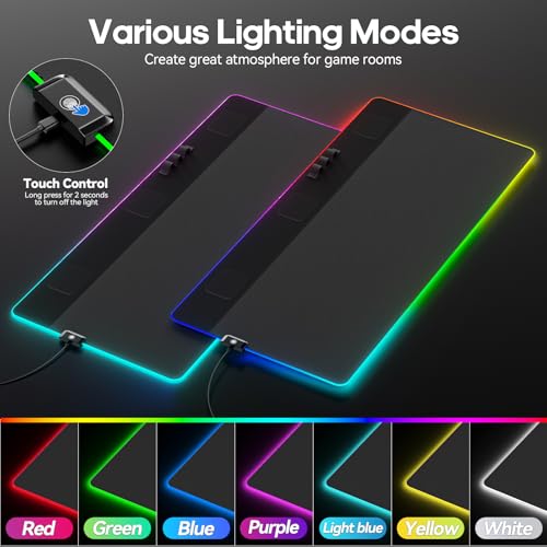 image for KDD Large Gaming Mouse Pad with Magnetic Organizer Set - Light Modes T